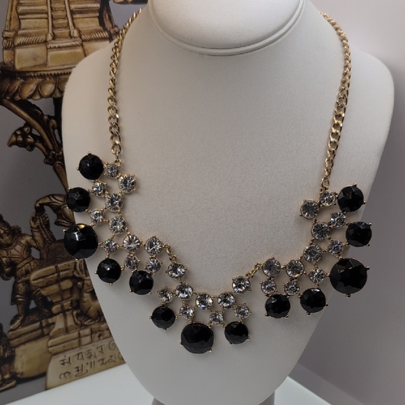 Talbots Black and Gold Statement Necklace - Picture 3 of 5